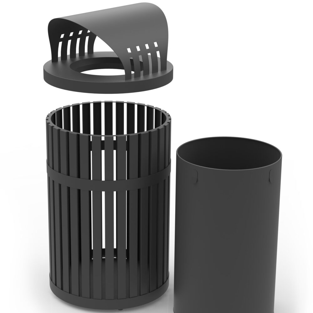Recycling Container with Canopy Top 45 Gallon ArchTec Parkview3
