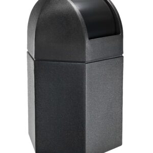 Waste Container with Dome Lid - Hexagon 45 Gallon