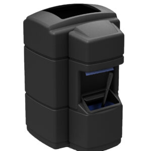 Fiji Waste And Windshield Service Center, 40-Gallon Square, Single-Sided, Open-Top Lid