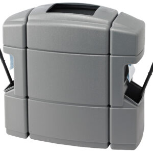 Fiji Waste And Windshield Service Center, 40-Gallon Square, Double-Sided, Open-Top Lid