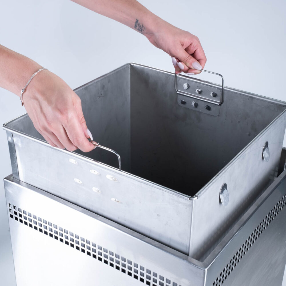 OpenTop Waste Container in Stainless Steel