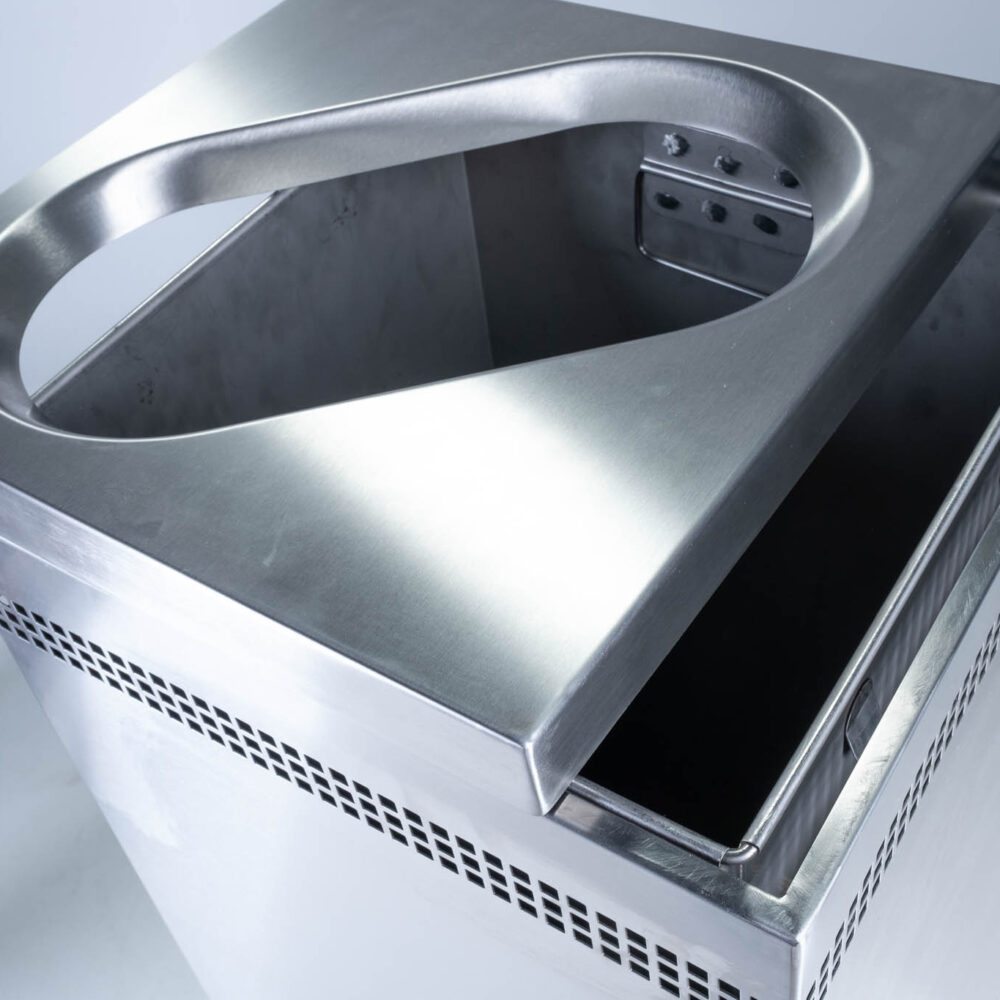 OpenTop Waste Container in Stainless Steel